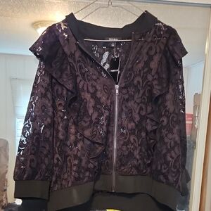 Torrid Black Lace Bomber Jacket
